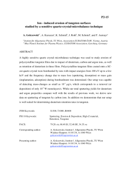 P2-15 Ion - induced erosion of tungsten surfaces studied by a