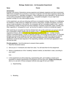Ecosystem in a Jar Packet PDF