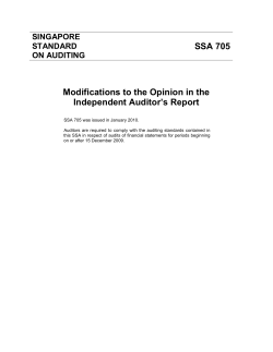 SSA 705 Modifications to the Opinion in the Independent