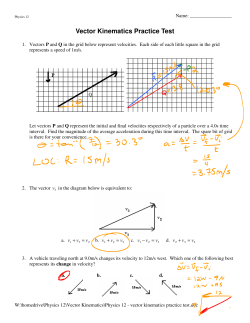 Physics 12 - vector kinematics practice test key.jnt