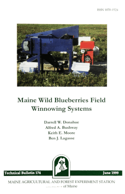 Maine Wild Blueberries Field Winnowing Systems