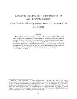 Enhancing the diffusion of information about agricultural technology