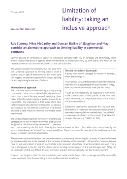 Limitation of liability: taking an inclusive approach