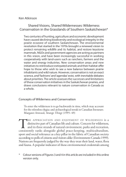 Shared Visions, Shared Wildernesses: Wilderness Conservation in