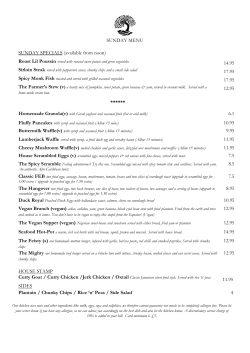 Sunday Menu - Living Water Satisfies