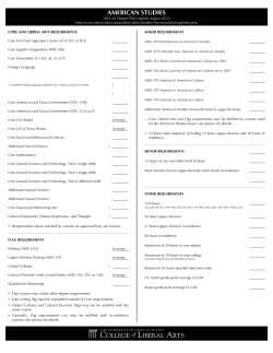 AMERICAN STUDIES - UT College of Liberal Arts