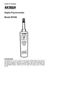 User`s Guide Digital Psychrometer Model RH390