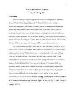 Cross-cultural positive psychology