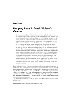 Mapping Roots in Derek Walcott`s Omeros