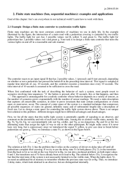 2. Finite state machines (fsm, sequential machines): examples and