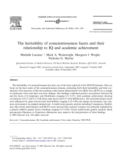 The heritability of conscientiousness facets and their relationship to