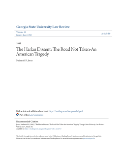 The Harlan Dissent: The Road Not Taken