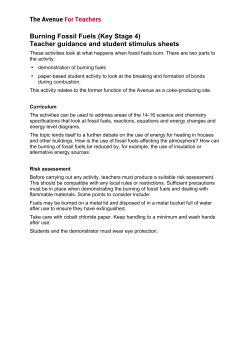 The Avenue For Teachers Burning Fossil Fuels (Key Stage 4