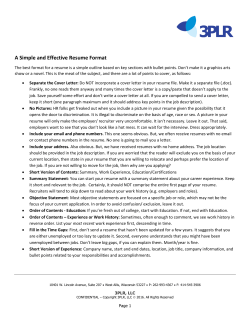 A Simple and Effective Resume Format