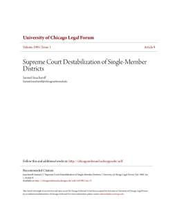 Supreme Court Destabilization of Single-Member Districts