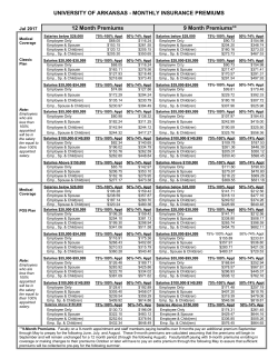 Insurance Premiums - University of Arkansas
