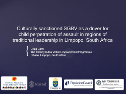 Culturally sanctioned SGBV as a driver for child perpetration of
