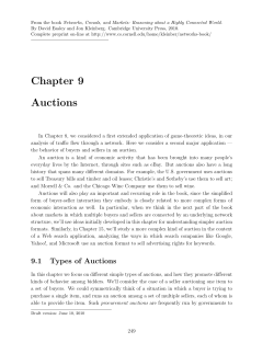Chapter 9 Auctions - Cornell Computer Science