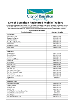 Trader List - Mobile Food Operators