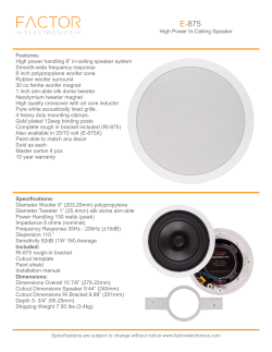 High Power In-Ceiling Speaker Features： High power handling 8&rdquo; in