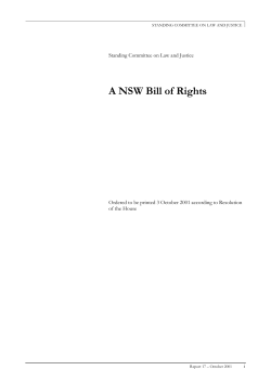 A NSW Bill of Rights - Parliament of NSW
