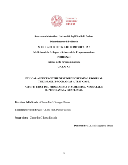 Sede Amministrativa: Universit&agrave; degli Studi di Padova Dipartimento