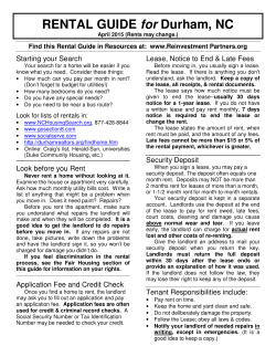 2015 Rental Guide for Durham