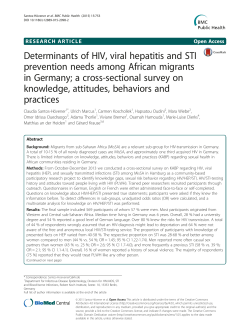 Determinants of HIV, viral hepatitis and STI prevention needs