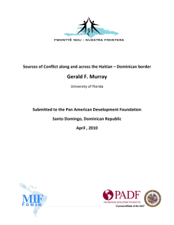 Sources of Conflict along and across the Haitian &ndash; Dominican border