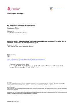 Hot Air Trading under the Kyoto Protocol Woerdman, Edwin