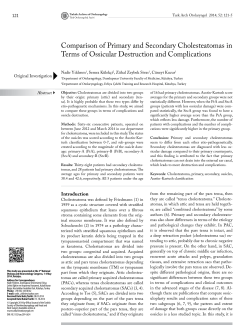 Comparison of Primary and Secondary Cholesteatomas in Terms of