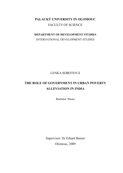 Role of government in urban poverty alleviation in India