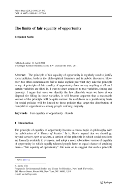 The limits of fair equality of opportunity