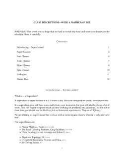 CLASS DESCRIPTIONS&mdash;WEEK 4, MATHCAMP 2008 WARNING