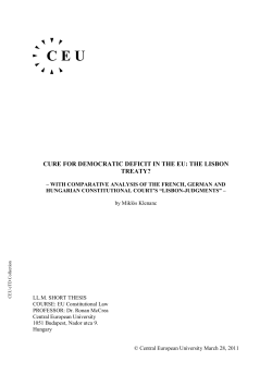 cure for democratic deficit in the eu: the lisbon treaty?