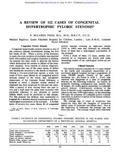 a review of 112 cases of congenital hypertrophic pyloric stenosis