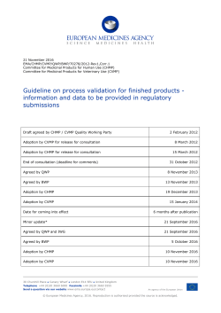 Guideline on process validation for finished - EMA