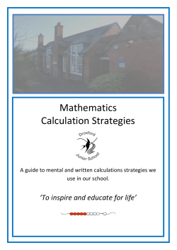 Mathematics Calculation Strategies