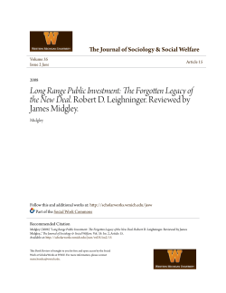 The Forgotten Legacy of the New Deal. Robert D. Leighninger