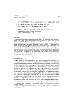 SYMMETRIC AND ASYMMETRIC MITOSIS AND CYTOKINESIS IN