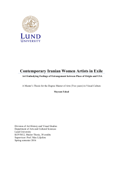 Contemporary Iranian Women Artists in Exile