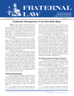 Trademark Infringement: It Can Run Both Ways