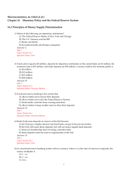 Macroeconomics, 6e (Abel et al.) Chapter 14 Monetary Policy