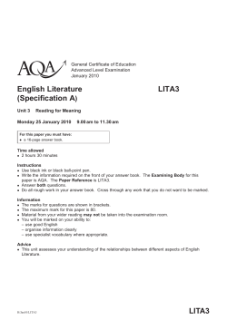 English Literature LITA3