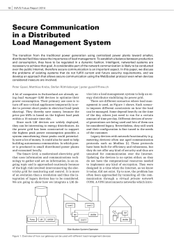 Secure Communication in a Distributed Load Management