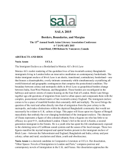 Presentation Abstracts and Contributor Biographic Notes