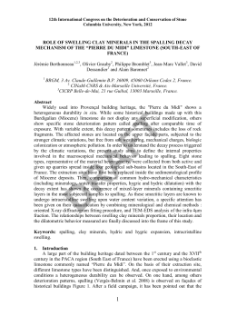 ROLE OF SWELLING CLAY MINERALS IN THE SPALLING DECAY