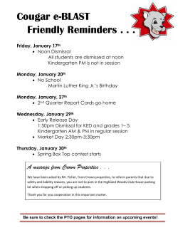 Cougar e-BLAST Friendly Reminders . . . Friday, January 17th