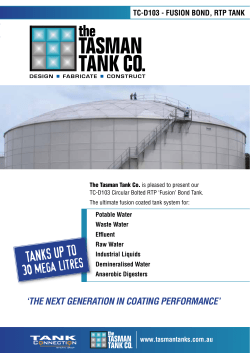 TANKS UP TO 30 mega litres