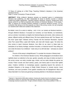 Teaching American Literature: A Journal of Theory and